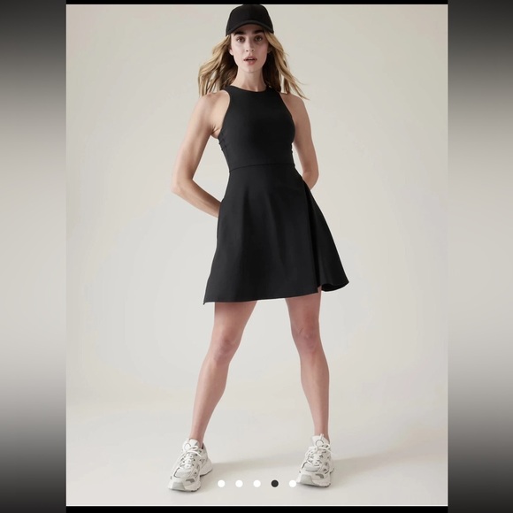 Athleta Conscious Dress Large Tall Black Racerback Athletic Tennis Golf Mini LT - Picture 3 of 12